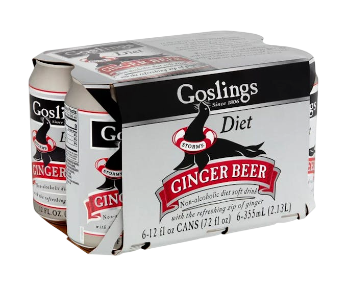 Goslings Diet Ginger Beer 12oz 6-Pack Can