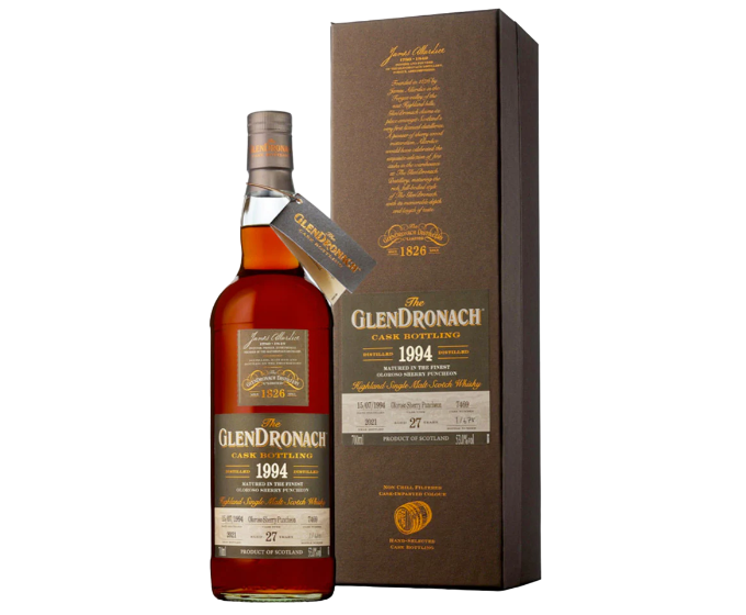 Glendronach 27 Years Oloroso Sherry Puncheon 1994 700ml ($55, 30ml Pour)