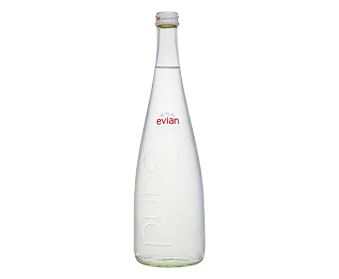 Evian Natural Spring Water Glass Bottle 750ml