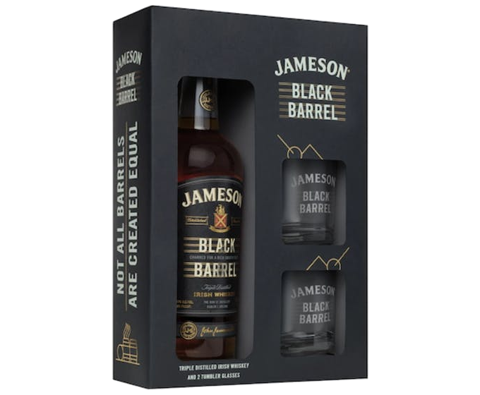 Jameson Black Barrel Gift Set 750ml